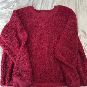 Cozy Red Sherpa Pullover